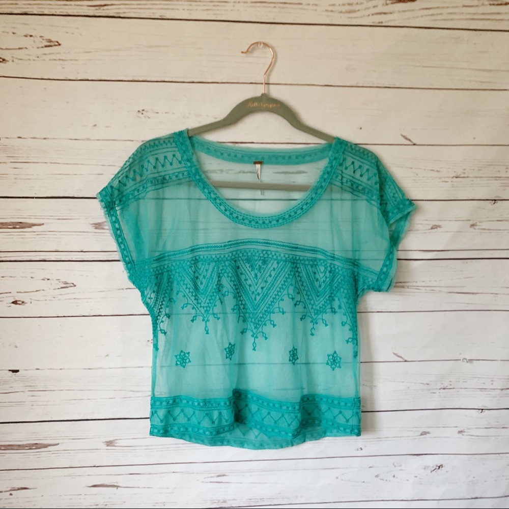 Free People Mesh Small Blouse